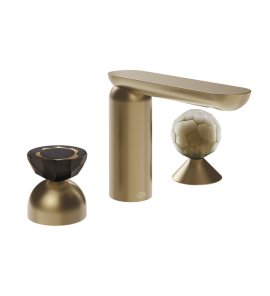 Gessi Perle Bateria umywalkowa 3-otworowa bez korka warm bronze brushed pvd/murano battuto/murano battuto 74848.726