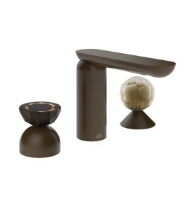 Gessi Perle Bateria umywalkowa 3-otworowa bez korka dark bronze/murano battuto/murano battuto 74848.845
