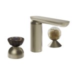 Gessi Perle Bateria umywalkowa 3-otworowa bez korka finox brushed nickel/murano battuto/murano battuto 74848.149