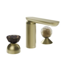 Gessi Perle Bateria umywalkowa 3-otworowa bez korka brass brushed pvd/murano battuto/murano battuto 74848.727