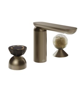 Gessi Perle Bateria umywalkowa 3-otworowa bez korka coffee bronze brushed pvd/murano battuto/murano battuto 74848.761