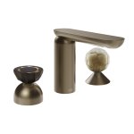 Gessi Perle Bateria umywalkowa 3-otworowa bez korka coffee bronze brushed pvd/murano battuto/murano battuto 74848.761