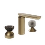 Gessi Perle Bateria umywalkowa 3-otworowa bez korka warm bronze brushed pvd/murano battuto/murano pulegoso 74868.726