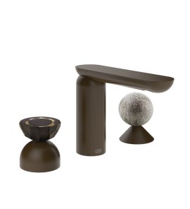 Gessi Perle Bateria umywalkowa 3-otworowa bez korka dark bronze/murano battuto/murano pulegoso 74868.845
