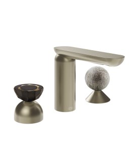 Gessi Perle Bateria umywalkowa 3-otworowa bez korka finox brushed nickel/murano battuto/murano pulegoso 74868.149