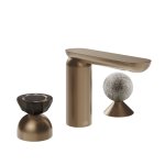 Gessi Perle Bateria umywalkowa 3-otworowa bez korka copper brushed pvd/murano battuto/murano pulegoso 74868.708