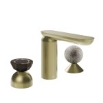 Gessi Perle Bateria umywalkowa 3-otworowa bez korka brass brushed pvd/murano battuto/murano pulegoso 74868.727