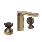 Gessi Perle Bateria umywalkowa 3-otworowa bez korka warm bronze brushed pvd/murano battuto/emperador darkmarble 74818.726