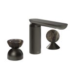 Gessi Perle Bateria umywalkowa 3-otworowa bez korka black metal brushed pvd/murano battuto/emperador darkmarble 74818.707