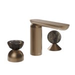 Gessi Perle Bateria umywalkowa 3-otworowa bez korka copper brushed pvd/murano battuto/emperador darkmarble 74818.708