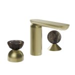 Gessi Perle Bateria umywalkowa 3-otworowa bez korka brass brushed pvd/murano battuto/emperador darkmarble 74818.727