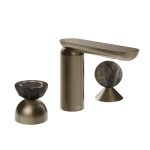 Gessi Perle Bateria umywalkowa 3-otworowa bez korka coffee bronze brushed pvd/murano battuto/emperador darkmarble 74818.761
