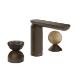 Gessi Perle Bateria umywalkowa 3-otworowa bez korka dark bronze/murano battuto/onyx cola 74838.845