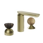 Gessi Perle Bateria umywalkowa 3-otworowa bez korka brass brushed pvd/murano battuto/onyx cola 74838.727