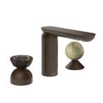 Gessi Perle Bateria umywalkowa 3-otworowa bez korka dark bronze/murano battuto/onyx green 74858.845