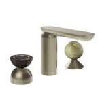 Gessi Perle Bateria umywalkowa 3-otworowa bez korka finox brushed nickel/murano battuto/onyx green 74858.149