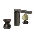 Gessi Perle Bateria umywalkowa 3-otworowa bez korka black metal brushed pvd/murano battuto/onyx green 74858.707