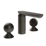 Gessi Perle Bateria umywalkowa 3-otworowa bez korka black metal brushed pvd/metal/murano sfaccettato 74025.707