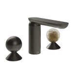 Gessi Perle Bateria umywalkowa 3-otworowa bez korka black metal brushed pvd/metal/murano battuto 74045.707
