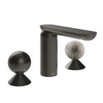 Gessi Perle Bateria umywalkowa 3-otworowa bez korka black metal brushed pvd/murano pulegoso 74065.707