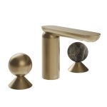 Gessi Perle Bateria umywalkowa 3-otworowa bez korka warm bronze brushed pvd/emperador dark marble 74015.726