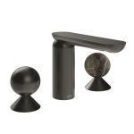 Gessi Perle Bateria umywalkowa 3-otworowa bez korka black metal brushed pvd/emperador dark marble 74015.707