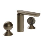 Gessi Perle Bateria umywalkowa 3-otworowa bez korka coffee bronze brushed pvd/emperador dark marble 74015.761