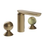 Gessi Perle Bateria umywalkowa 3-otworowa bez korka warm bronze brushed pvd/metal/onyx green 74055.726