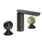 Gessi Perle Bateria umywalkowa 3-otworowa bez korka black metal brushed pvd/metal/onyx green 74055.707
