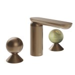 Gessi Perle Bateria umywalkowa 3-otworowa bez korka copper brushed pvd/metal/onyx green 74055.708