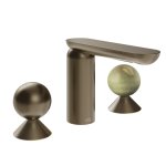Gessi Perle Bateria umywalkowa 3-otworowa bez korka coffee bronze brushed pvd/metal/onyx green 74055.761
