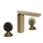 Gessi Perle Bateria umywalkowa 3-otworowa bez korka warm bronze brushed pvd/murano sfaccettato/murano battuto 74245.726