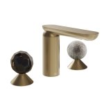 Gessi Perle Bateria umywalkowa 3-otworowa bez korka warm bronze brushed pvd/murano sfaccettato/murano pulegoso 74265.726