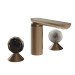 Gessi Perle Bateria umywalkowa 3-otworowa bez korka copper brushed pvd/murano sfaccettato/murano pulegoso 74265.708