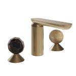 Gessi Perle Bateria umywalkowa 3-otworowa bez korka warm bronze brushed pvd/murano sfaccettato/onyx cola 74235.726