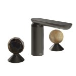 Gessi Perle Bateria umywalkowa 3-otworowa bez korka black metal brushed pvd/murano sfaccettato/onyx cola 74235.707