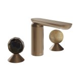 Gessi Perle Bateria umywalkowa 3-otworowa bez korka copper brushed pvd/murano sfaccettato/onyx cola 74235.708