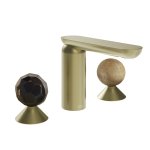 Gessi Perle Bateria umywalkowa 3-otworowa bez korka brass brushed pvd/murano sfaccettato/onyx cola 74235.727
