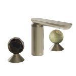 Gessi Perle Bateria umywalkowa 3-otworowa bez korka finox brushed nickel/murano sfaccettato/onyx green 74255.149