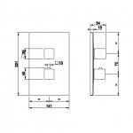 Gessi Rettangolo Bateria prysznicowa ścienna termostatyczna z przełącznikiem 1-drożnym element zewnętrzny chrom 20182.031