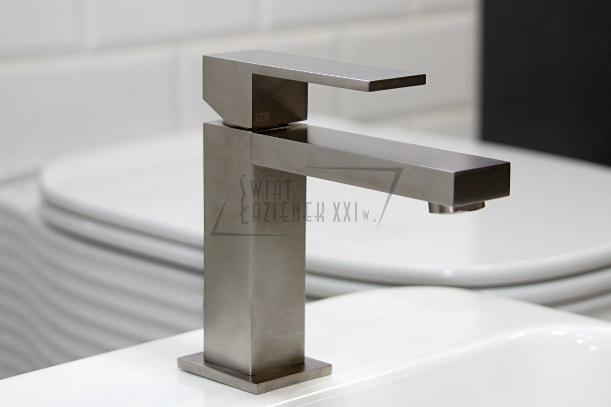 Gessi Rettangolo Bateria umywalkowa jednootworowa bez korka stainless steel 20002.149