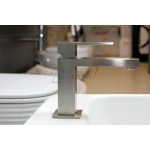      Gessi Rettangolo Bateria umywalkowa jednootworowa bez korka stainless steel 20002.149