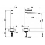 Gessi Rettangolo Bateria umywalkowa jednootworowa wysoka bez korka chrom 11924.031