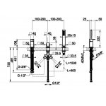 Gessi Rettangolo Bateria wannowa 3-otworowa chrom 20043.031