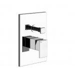 Gessi Rettangolo Bateria wannowo-prysznicowa ścienna z przełącznikiem 1-drożnym wanna/prysznic chrom 44604.031