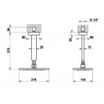 Gessi Rettangolo Deszczownica z ramieniem sufitowym chrom 20151.031