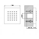Gessi Rettangolo Dysza boczna ścienna podtynkowa chrom 32973.031