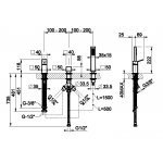 Gessi Rettangolo K Bateria wannowa 3-otworowa na brzeg wanny chrom 53043.031