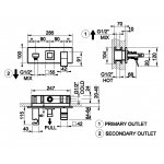Gessi Rettangolo K Bateria wannowo-prysznicowa ścienna element zewnętrzny chrom 53141.031