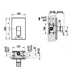 Gessi Rettangolo K Mieszacz ścienny element zewnętrzny chrom 53061.031
